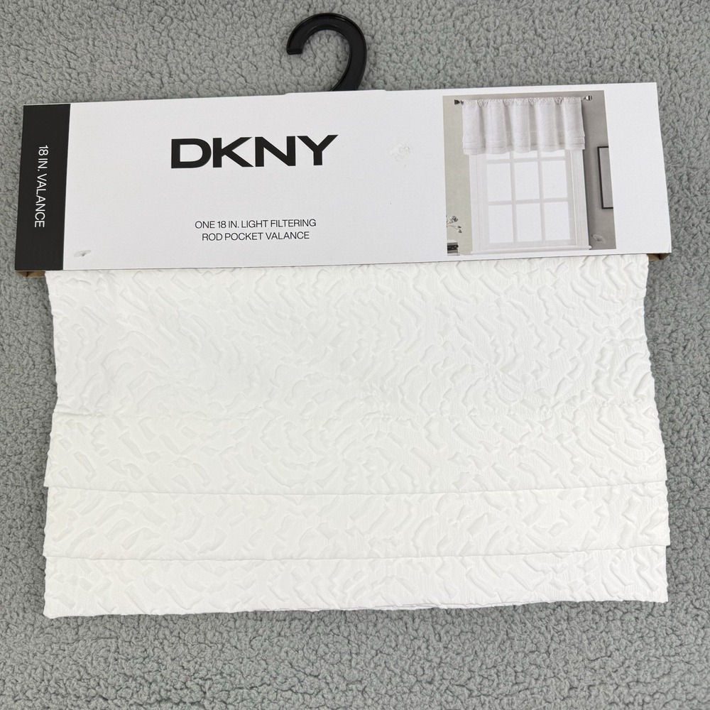 DKNY Spark Microsculpt Pleated Valance White Light Filtering 50" x 18"